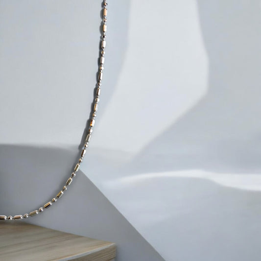 Classic Pipe linked 925 silver chain