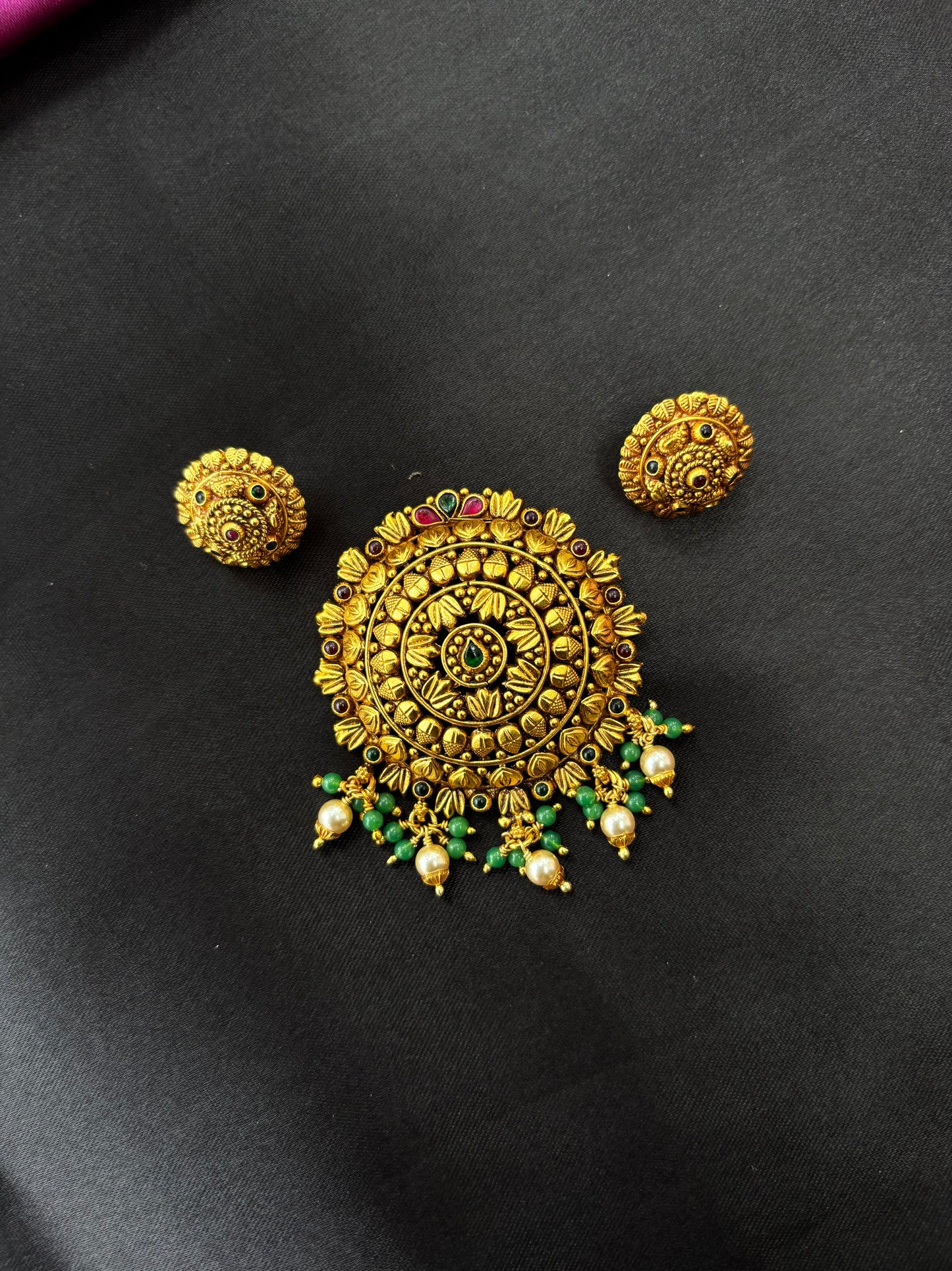 Royal silver temple jewelery set