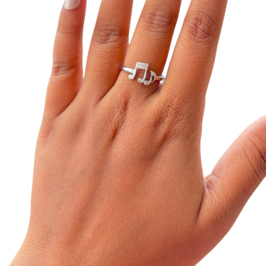 Musical Note Proposal Silver Ring