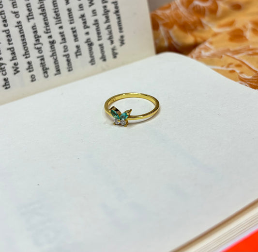 Butterfly Gold plated ring