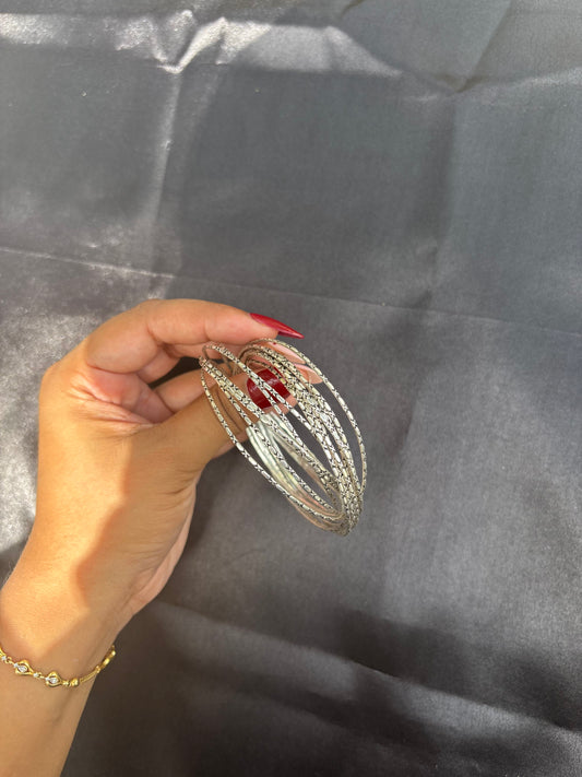Multistring Statement 925 Silver Bangles