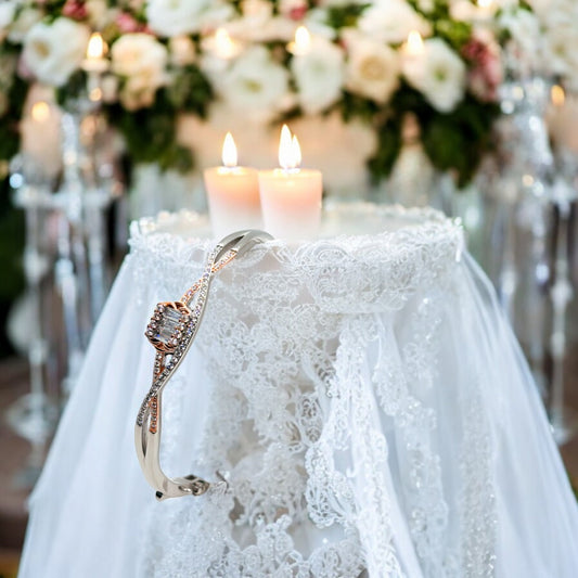 Interlinked Baguette Silver Kada