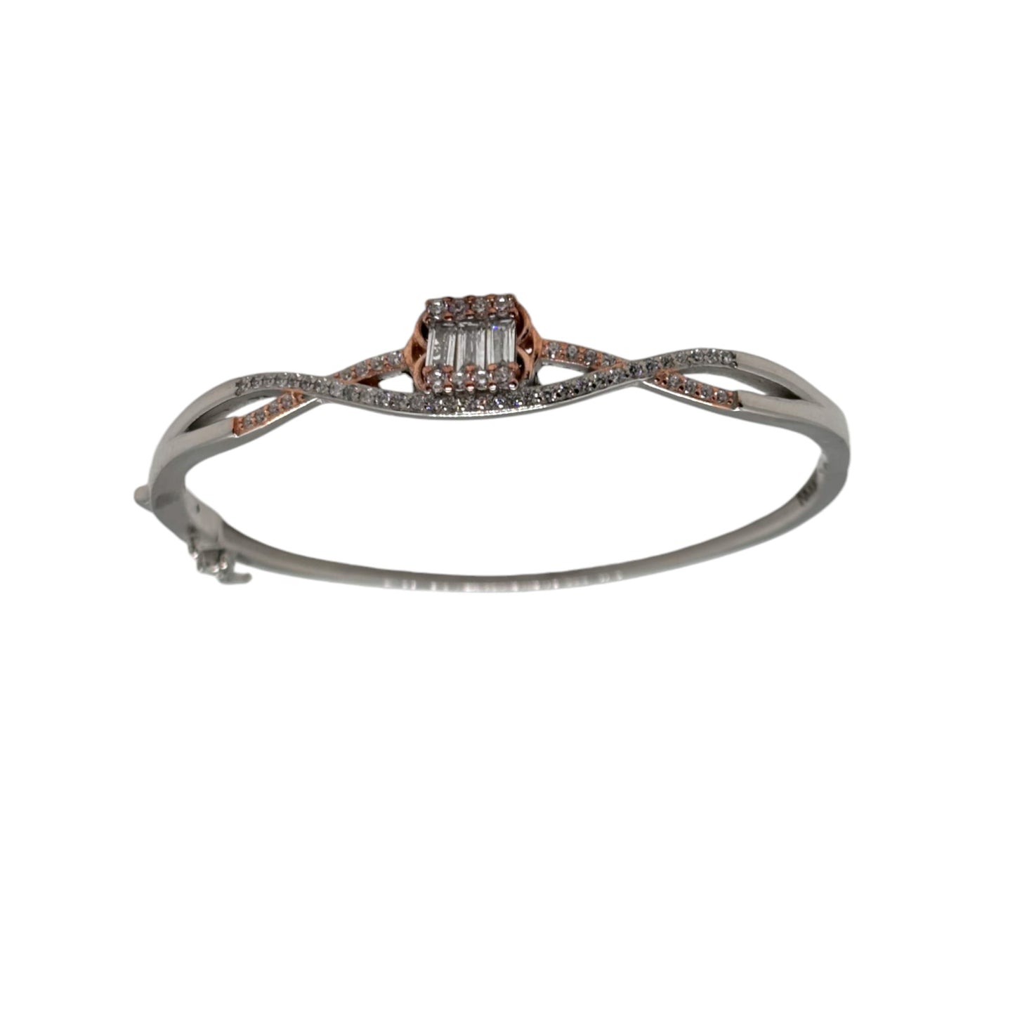 Interlinked Baguette Silver Kada