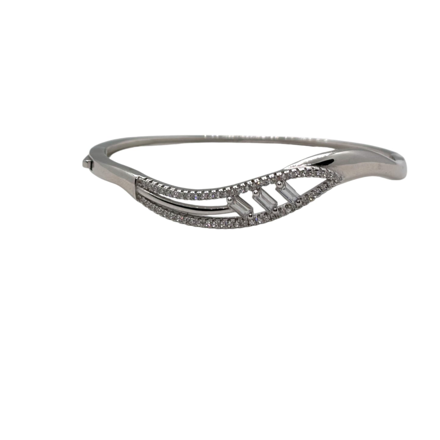 Serene Baguette Silver Kada
