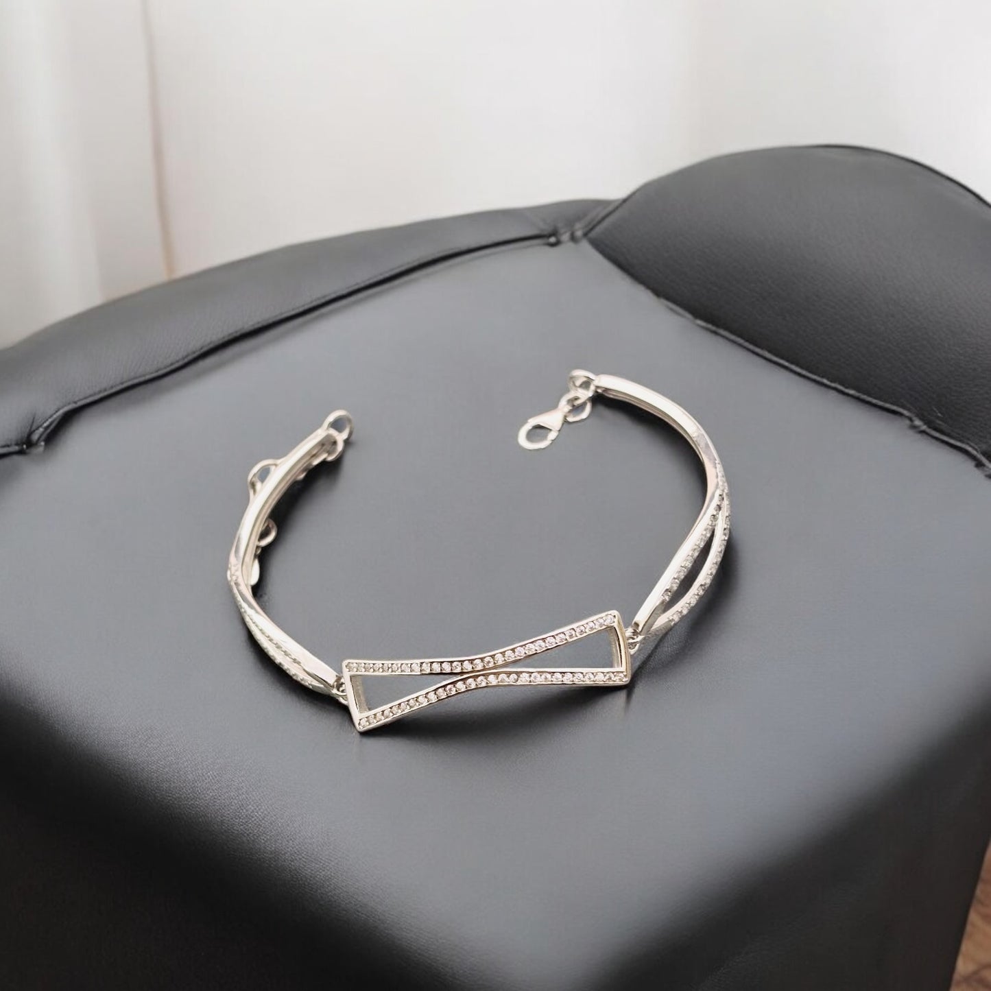 Interlink Royal CZ Silver Bracelet
