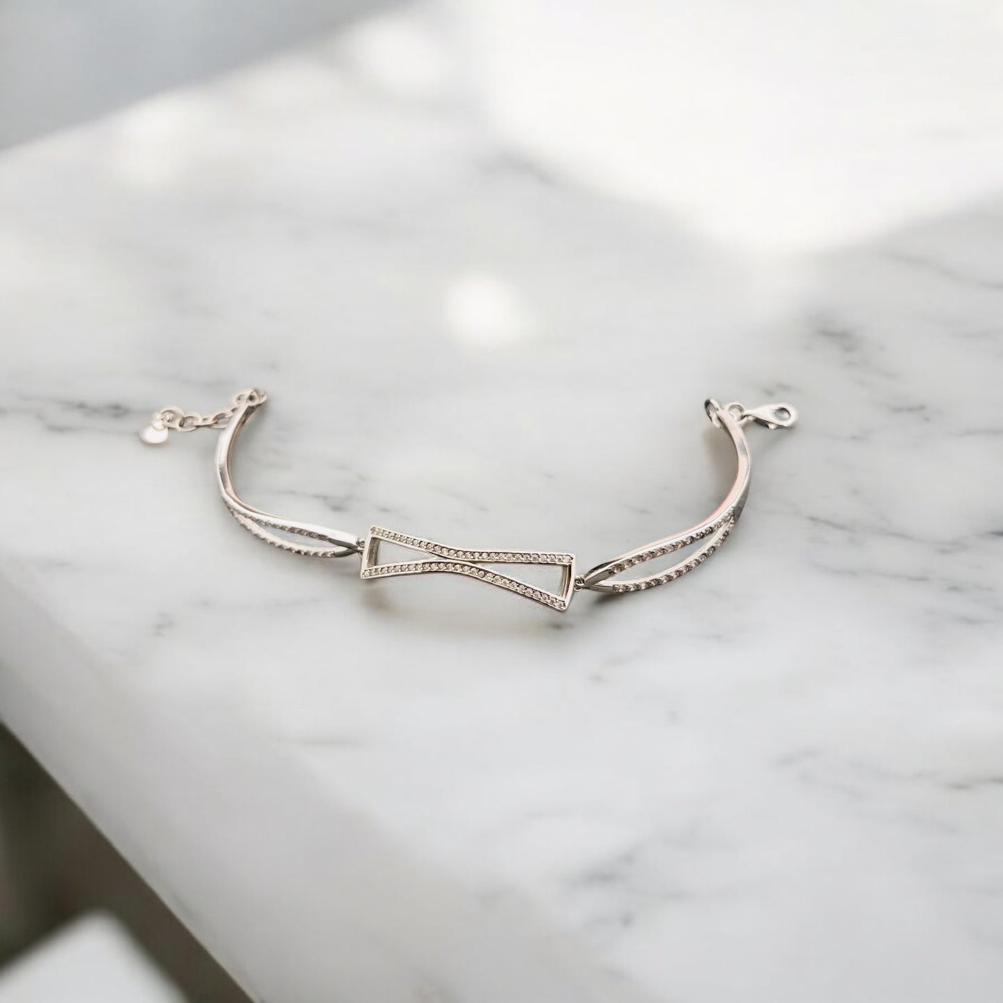 Interlink Royal CZ Silver Bracelet