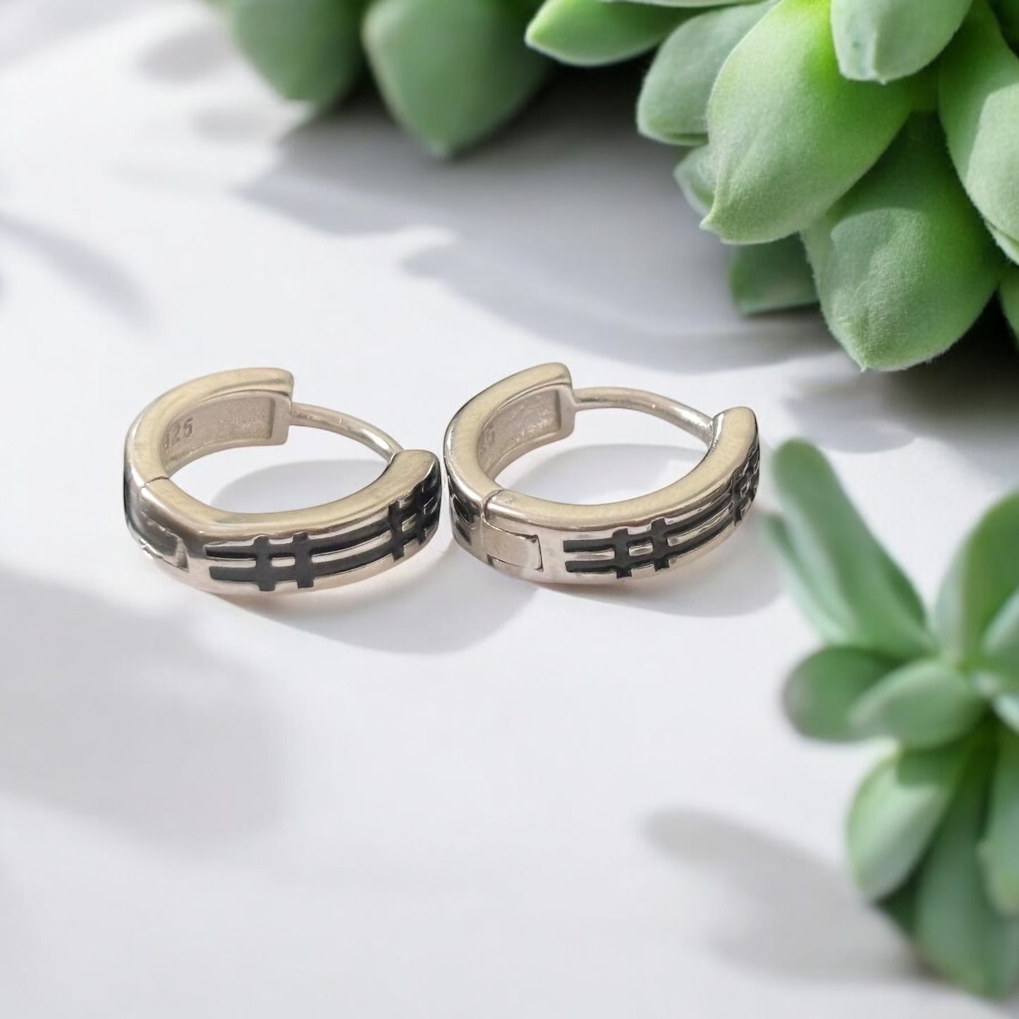 Oxidised Hoop Tik Tok Earring