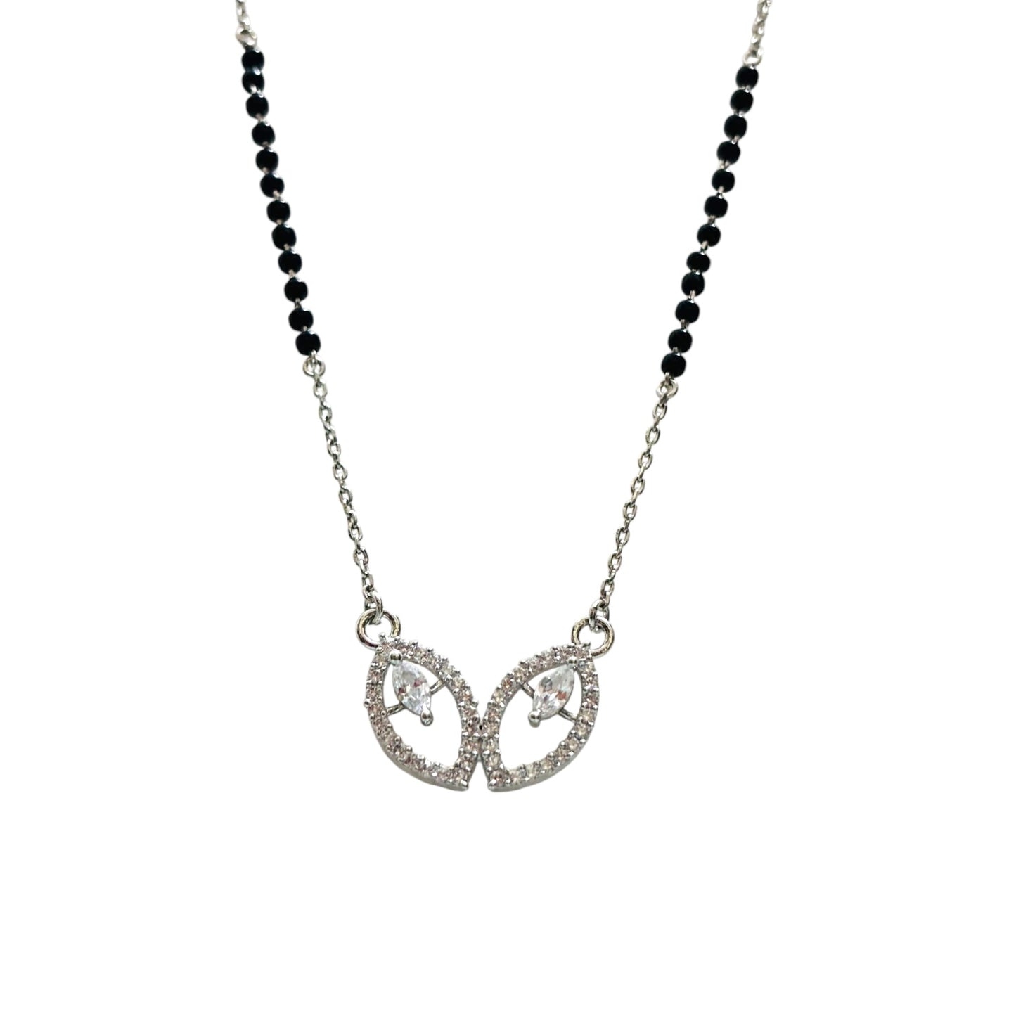 Leafy affair silver Mangalsutra Necklace