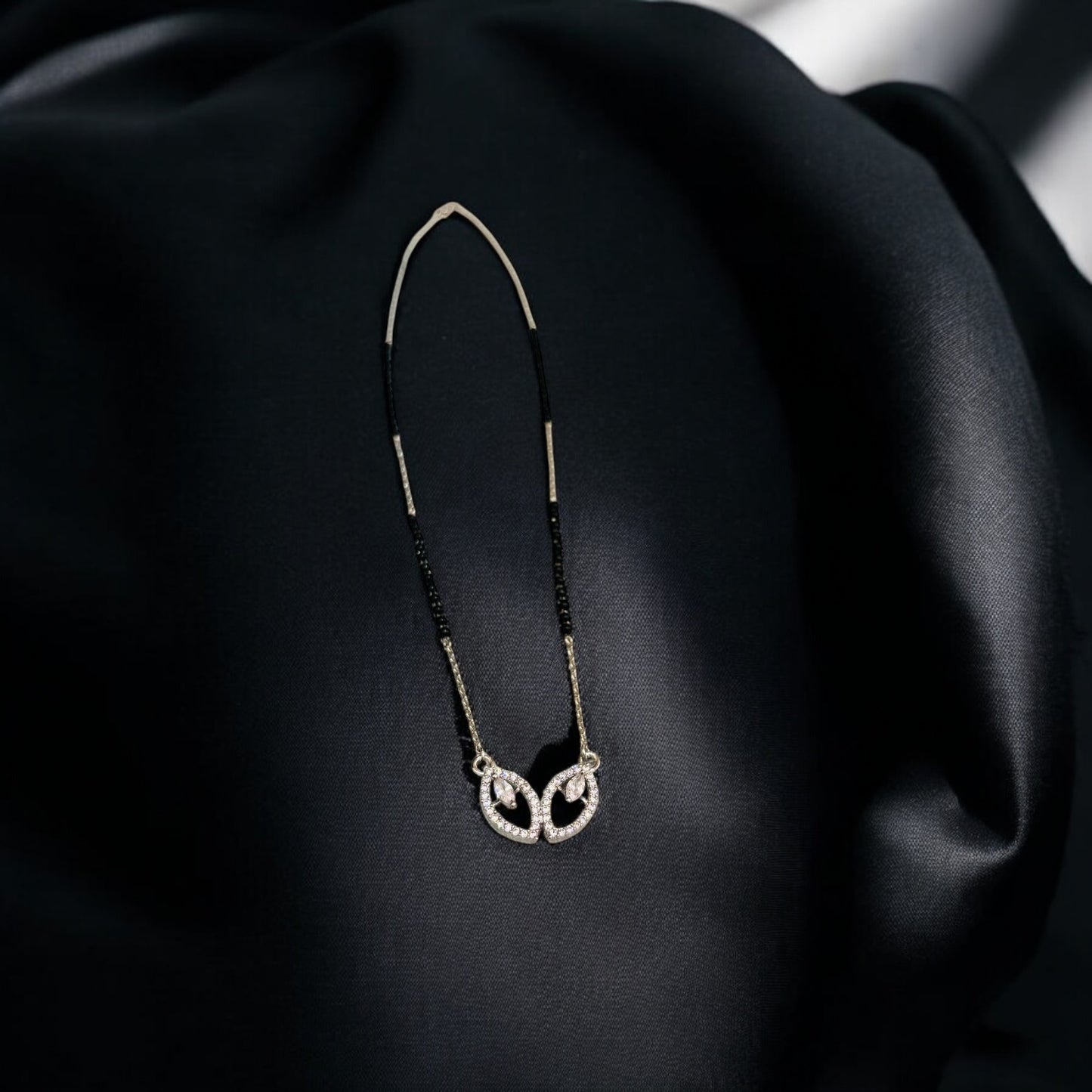Leafy affair silver Mangalsutra Necklace