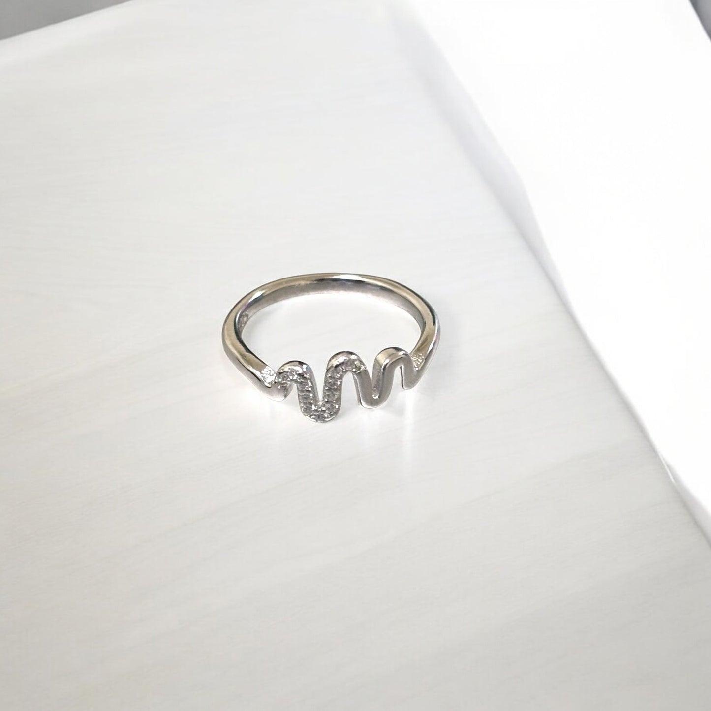 Lifeline minimal proposal silver ring