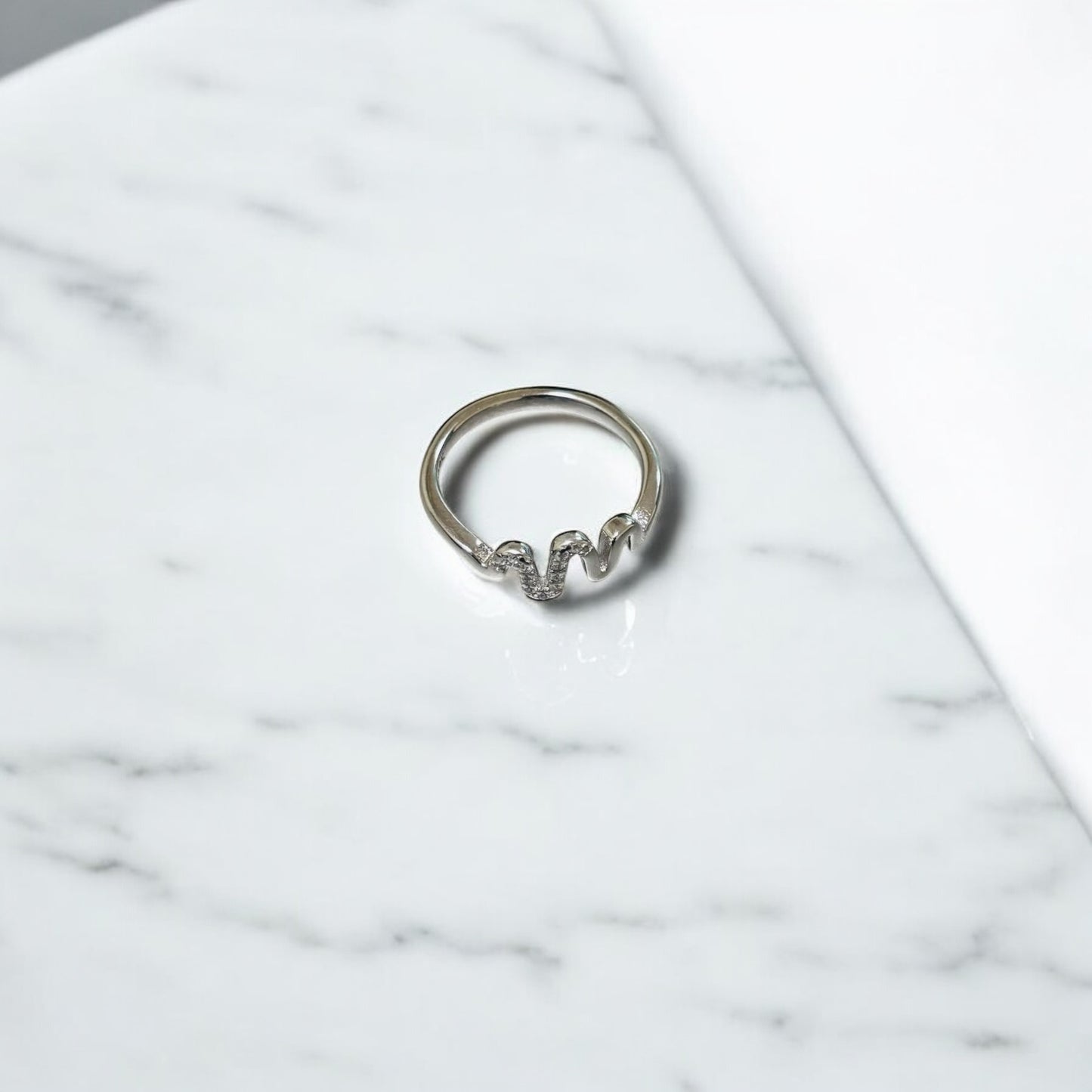 Lifeline minimal proposal silver ring
