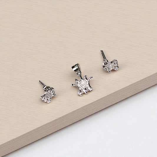 Little Crown silver Pendant Set