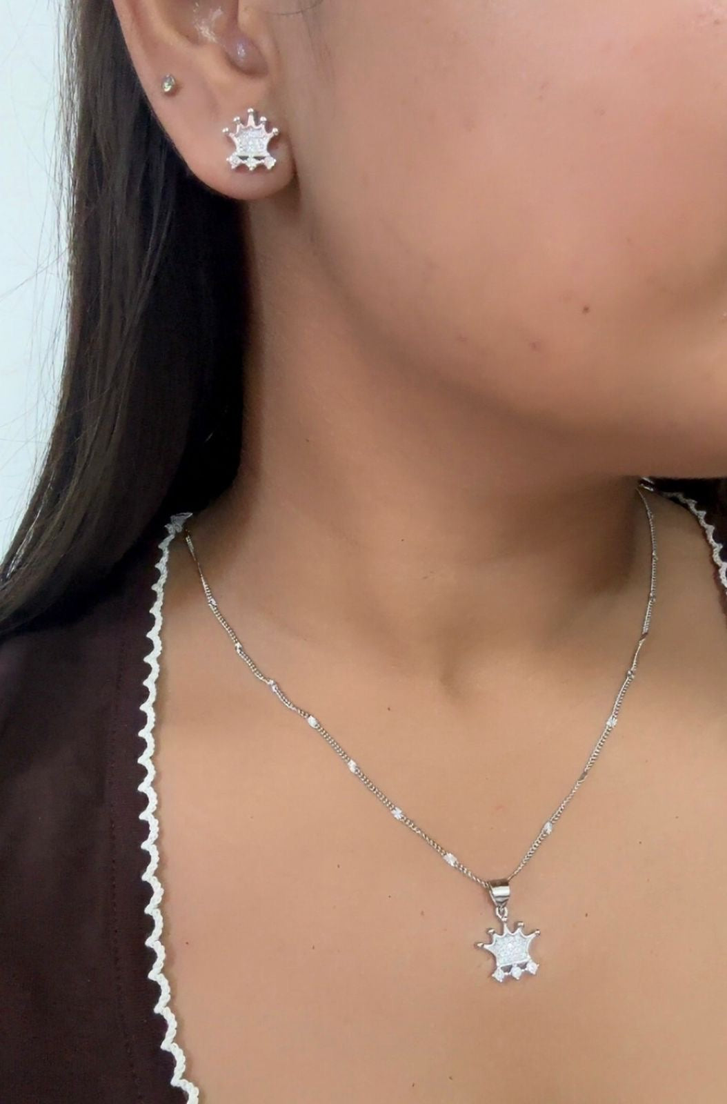Little Crown silver Pendant Set