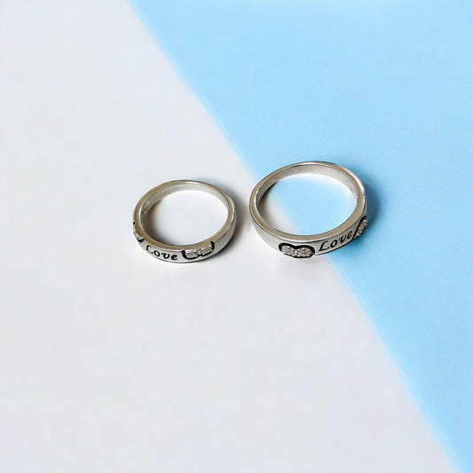 Love engrave couple ring band