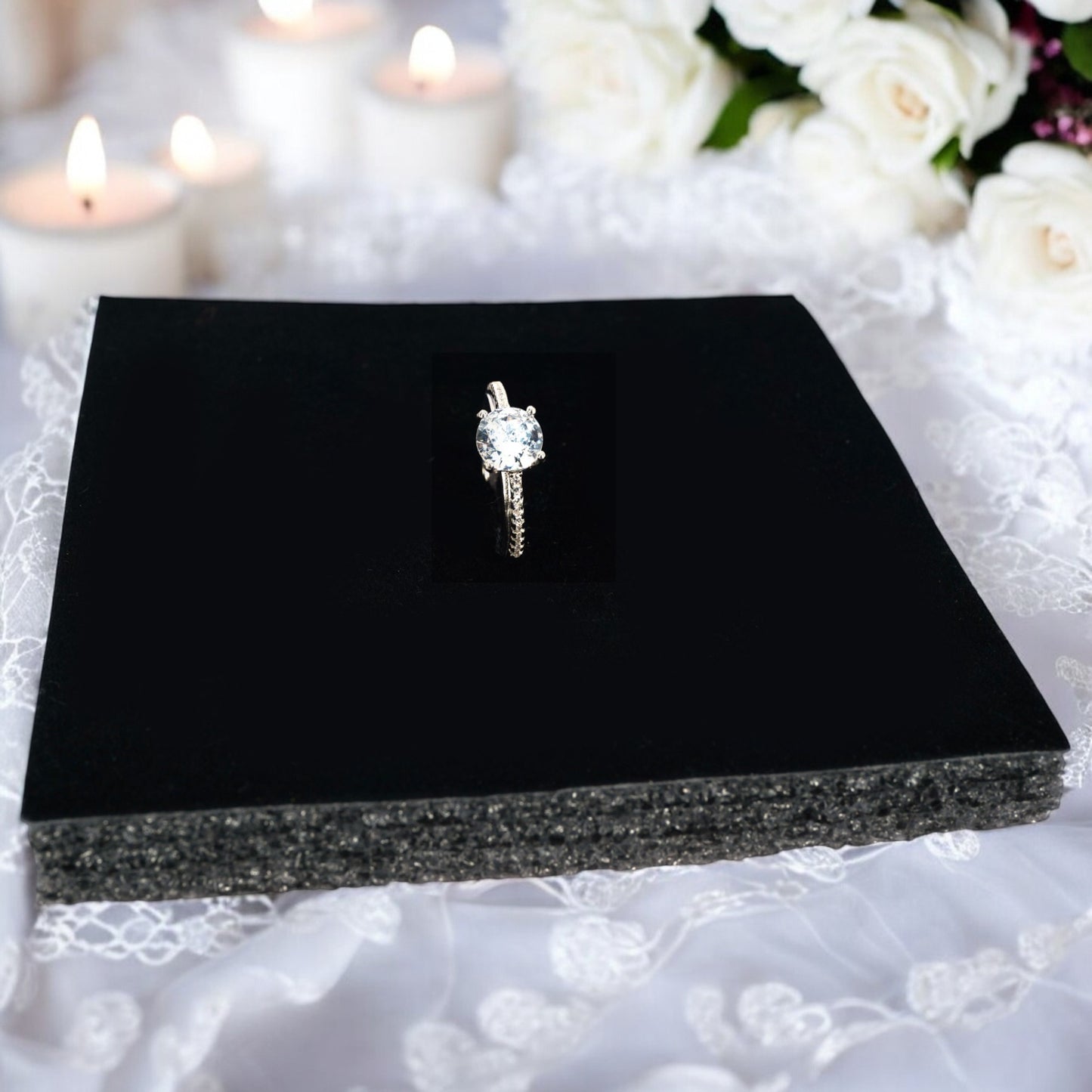 Majestic Solitaire Silver Engagement Ring