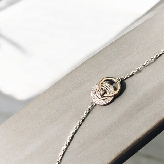 Minimalist Dual Ring Sterling Silver Bracelet