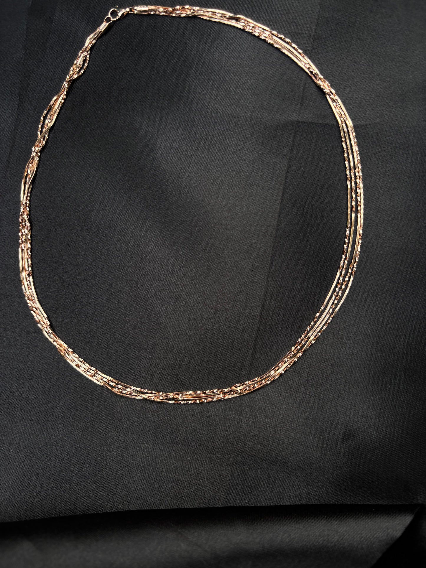 Multi string Rose Gold plated Silver Chain
