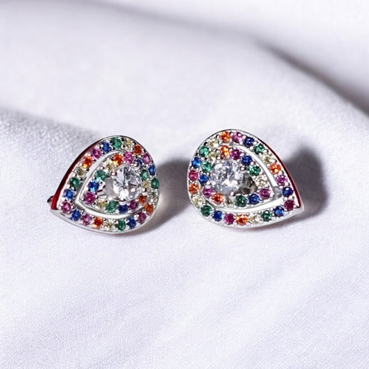 Multi tone tear drop pendant set