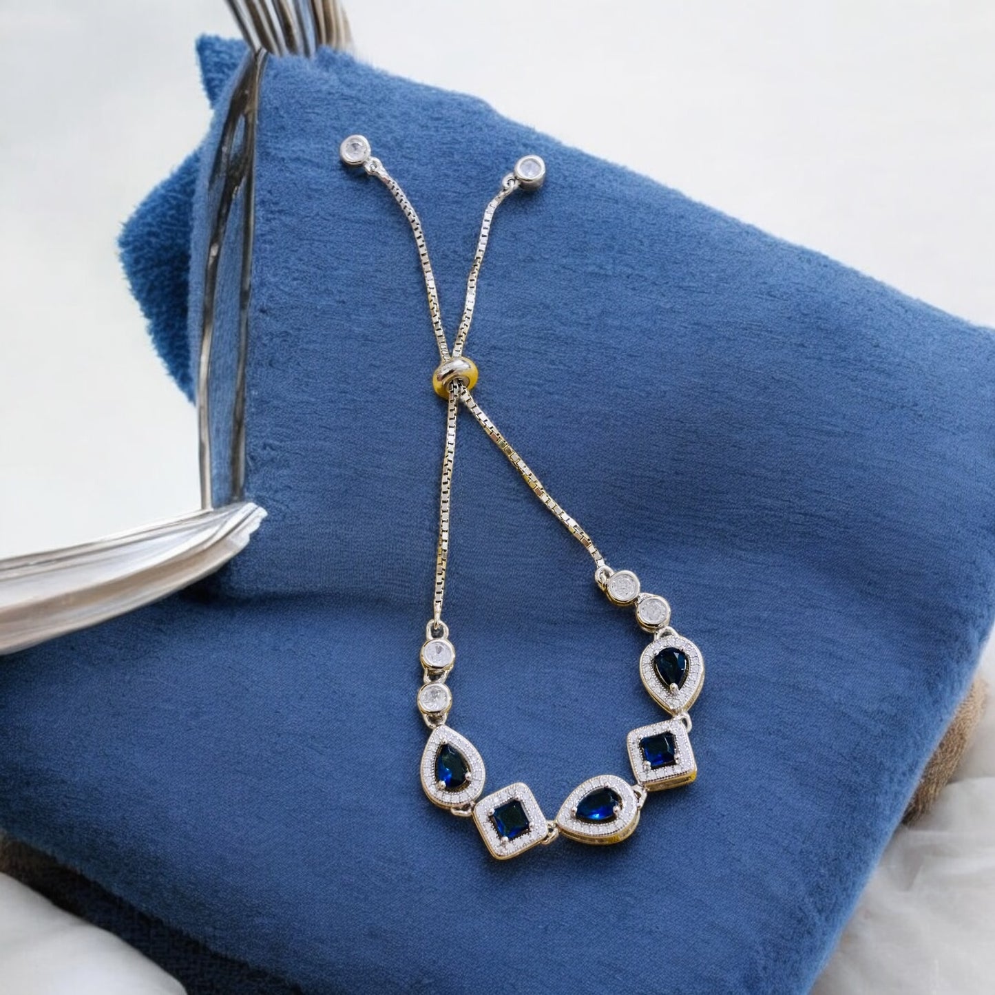 Multi Stone Silver Bracelet