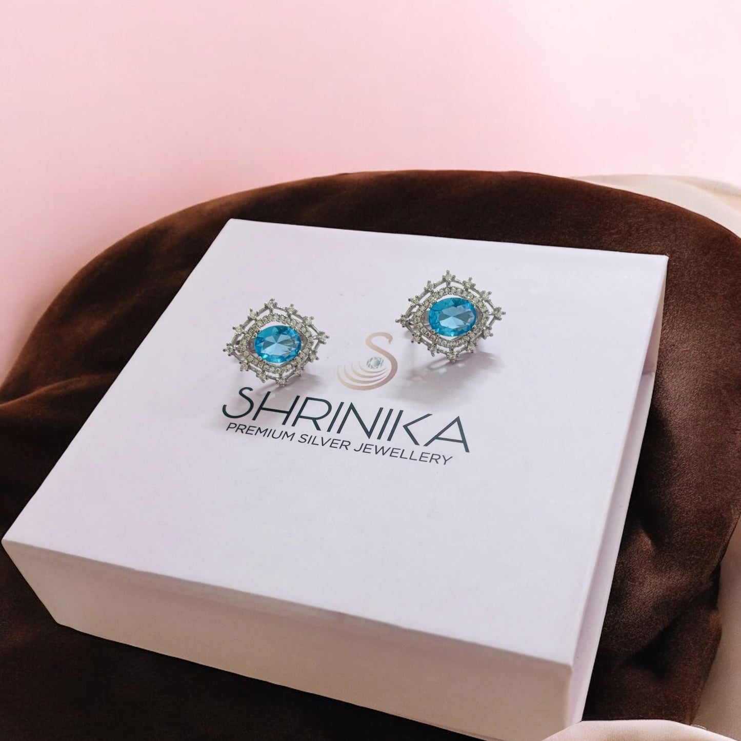 Ocean Blue Majestic Silver Stud