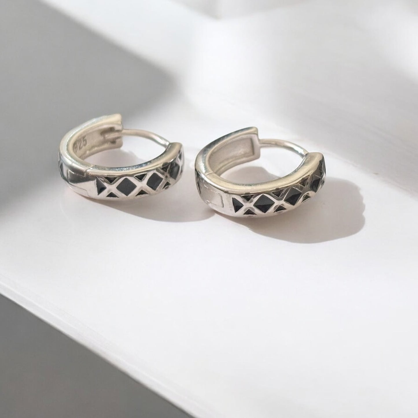 Oxidised Hoop Tik Tok Earring