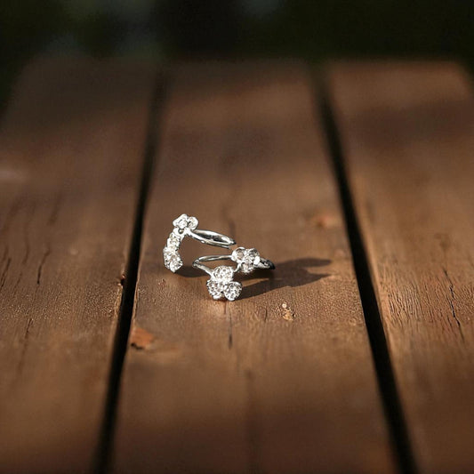 Petal Charm Upside Open 925 Toe ring