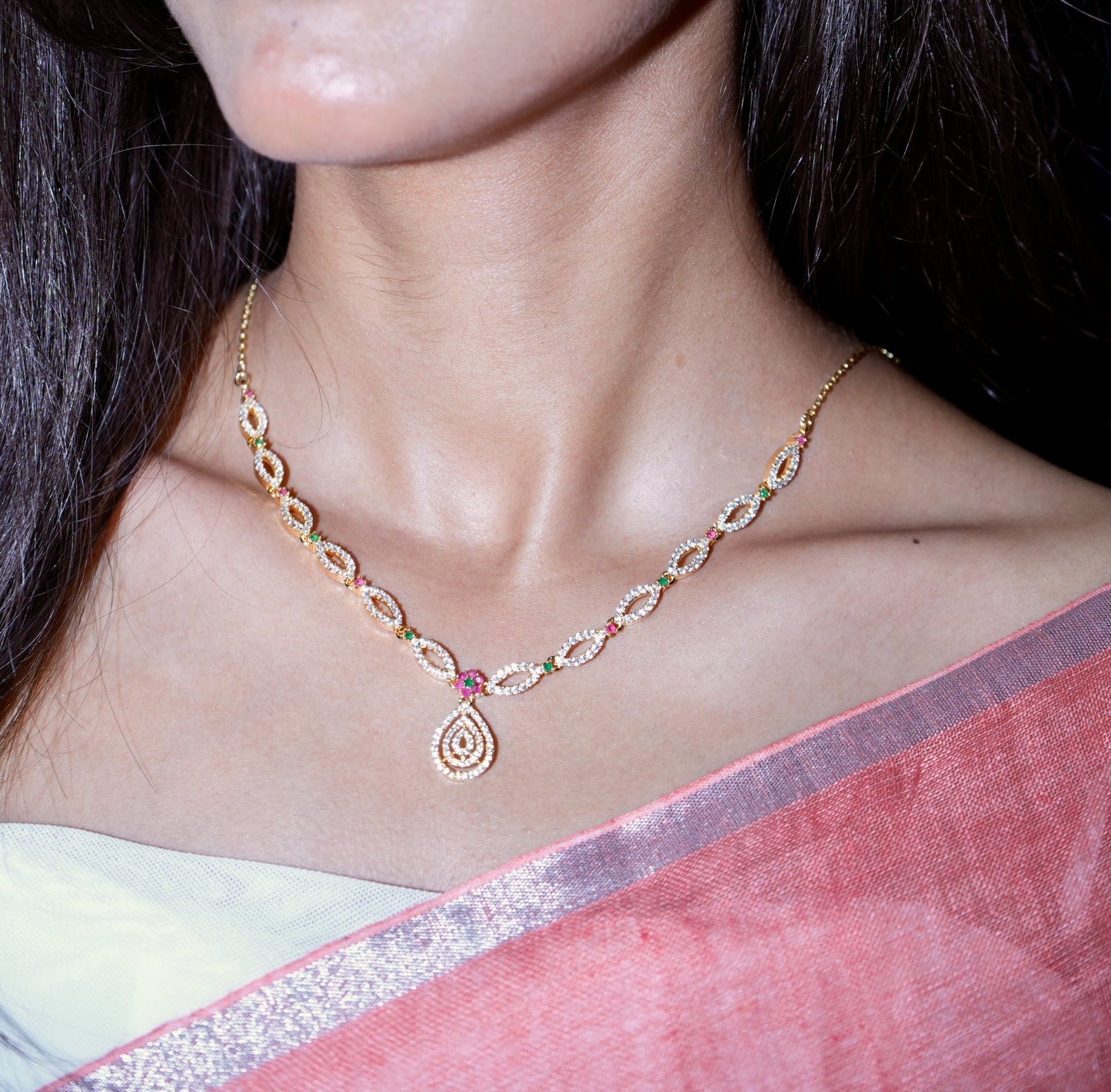 Petal Kiss - Rose gold necklace set