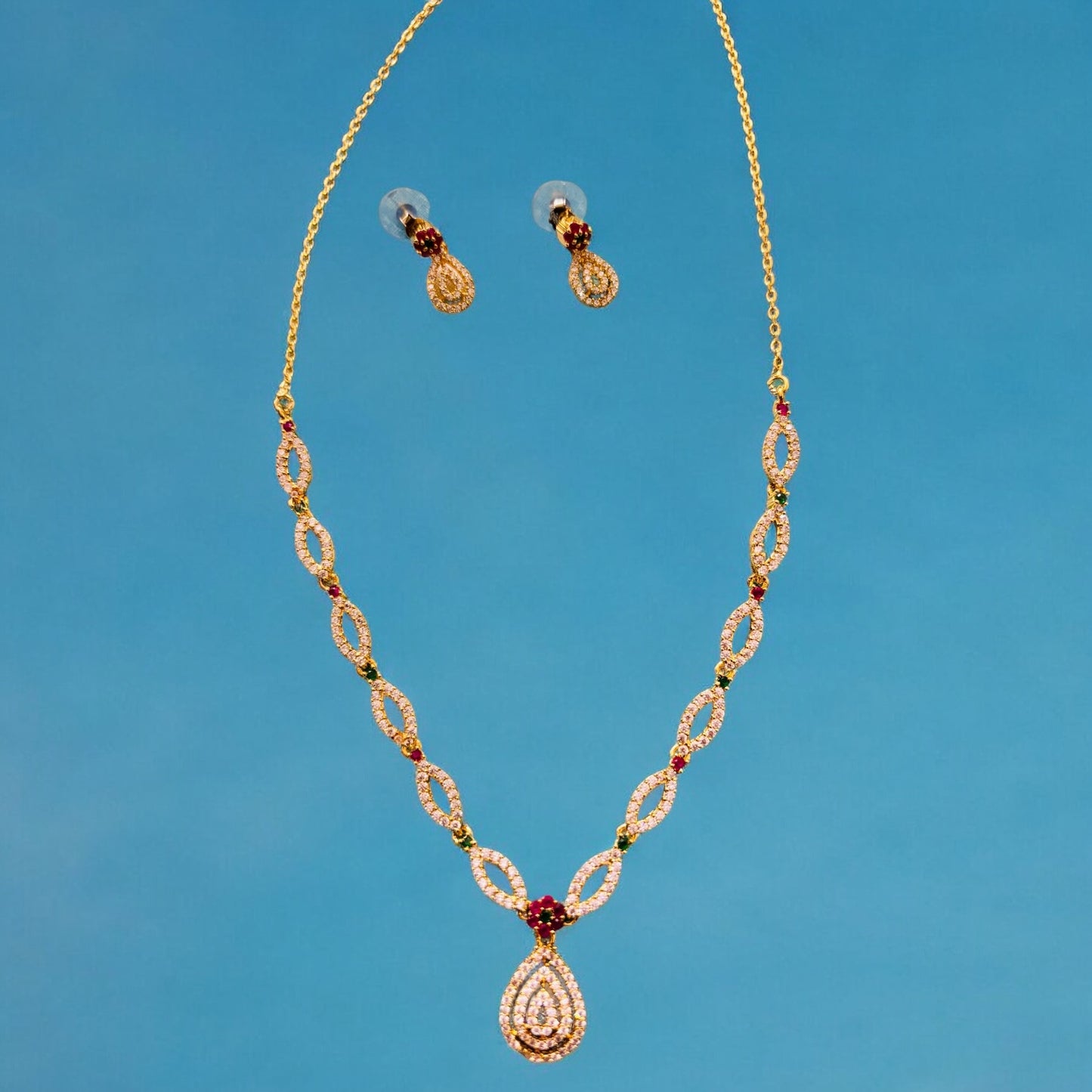 Petal Kiss - Rose gold necklace set