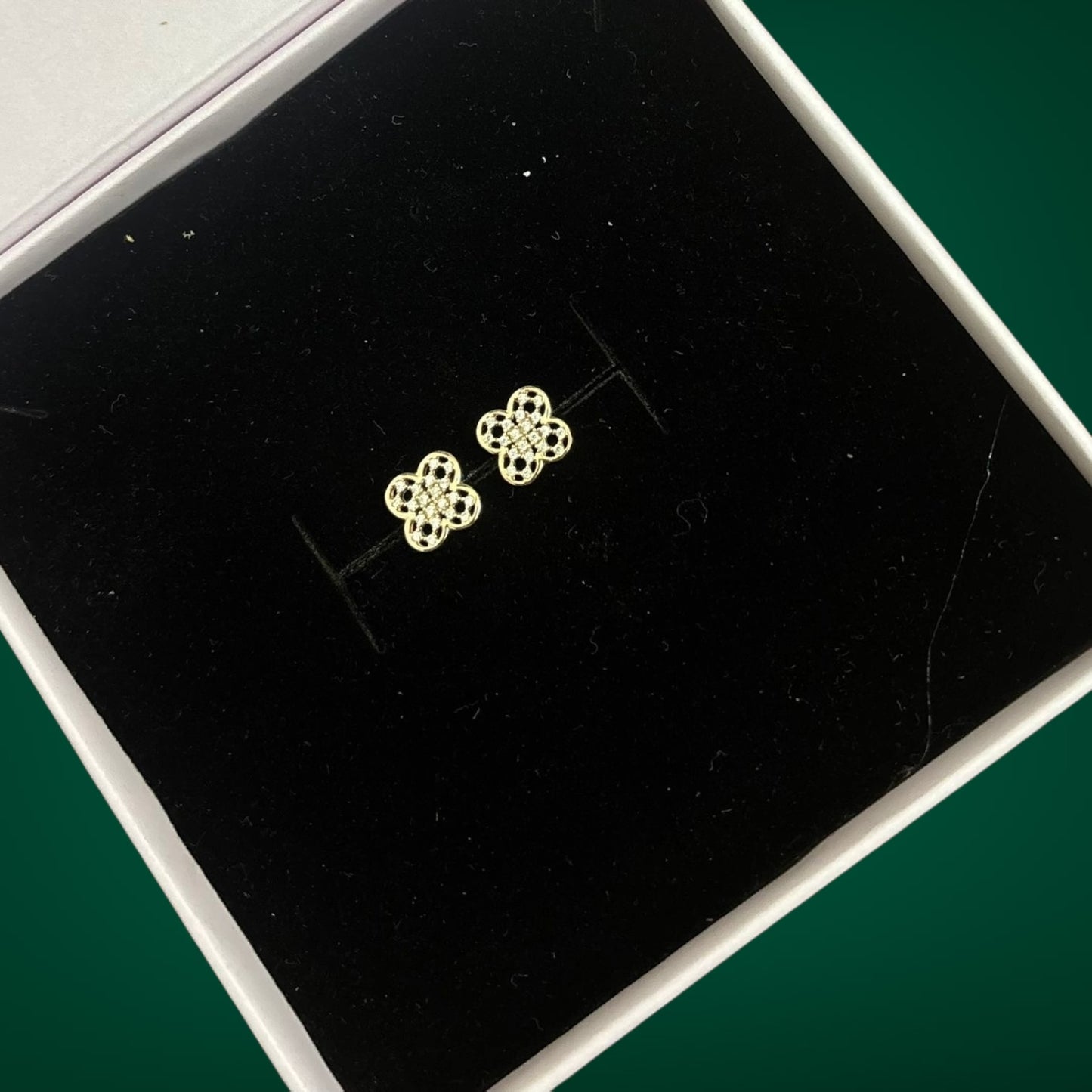 Petal square Silver Rose gold Earring