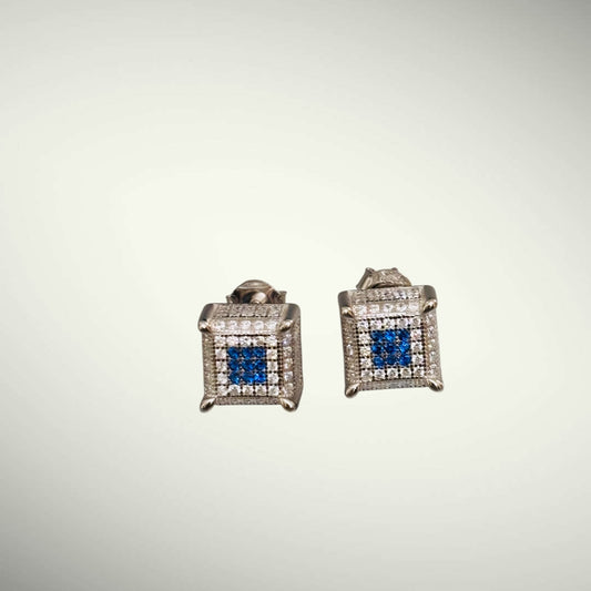 Precious stone square 925 pendant set