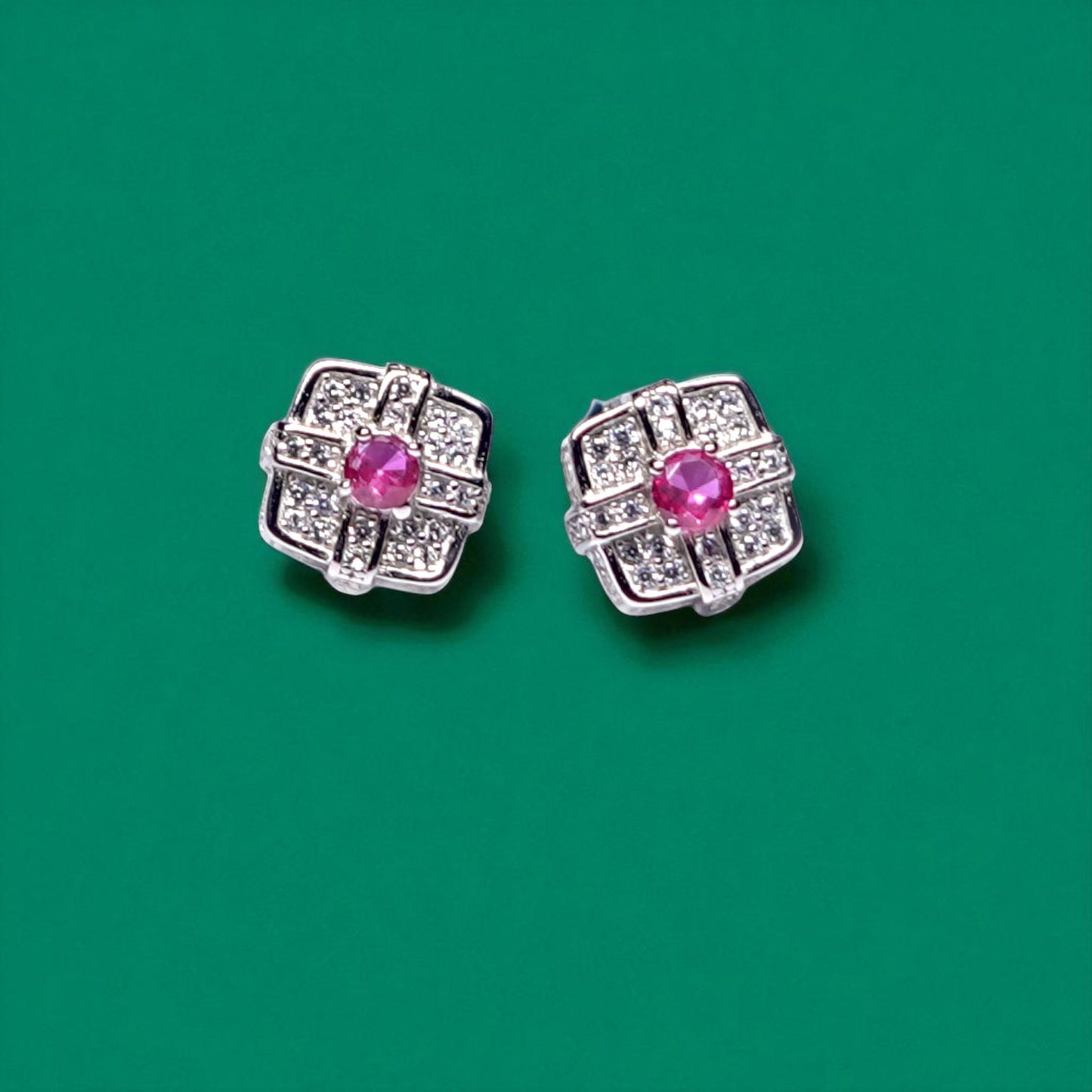 Radiant square pendant set