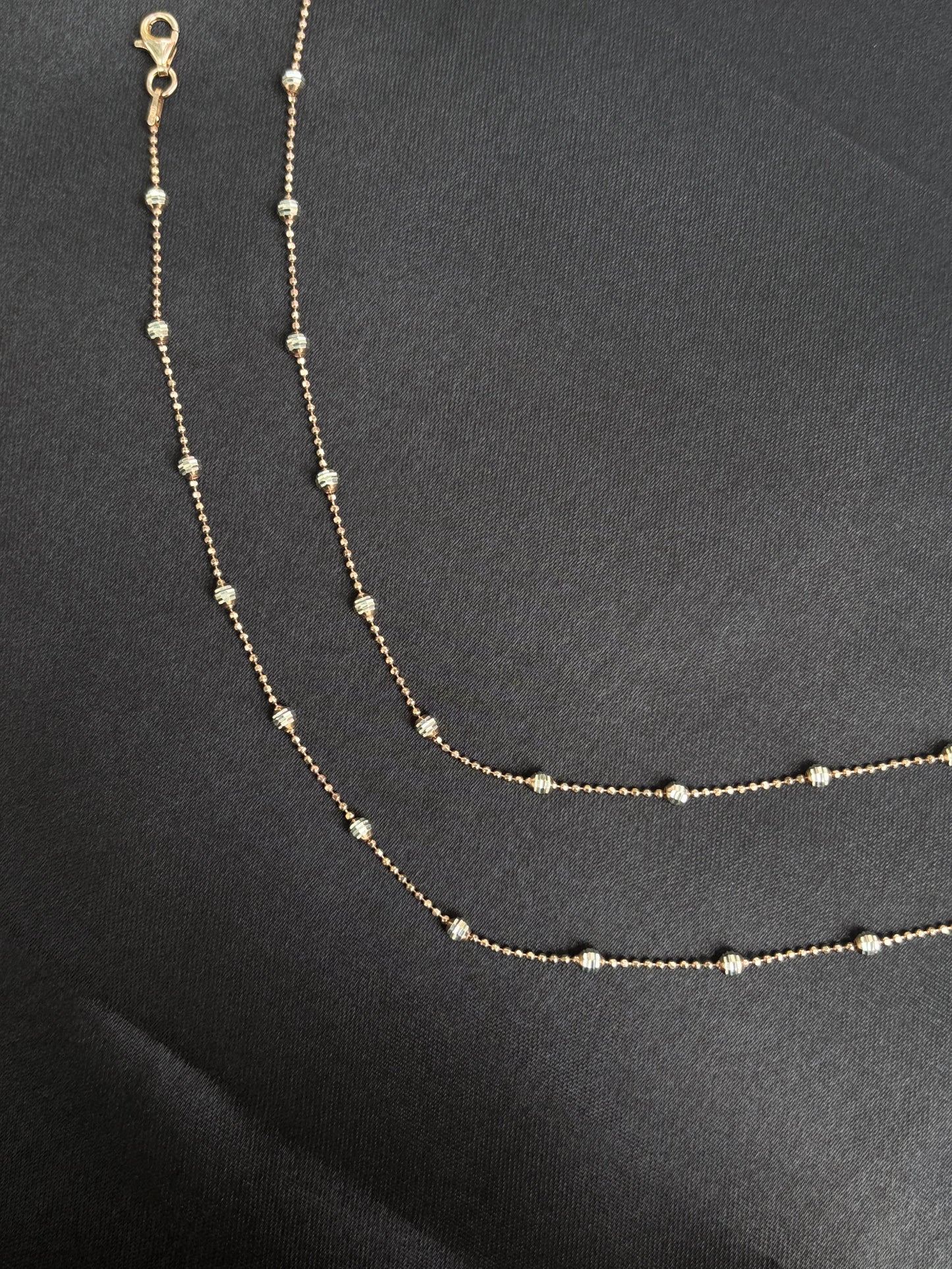 Rose Gold Beaded Sterling Silver Anklets
