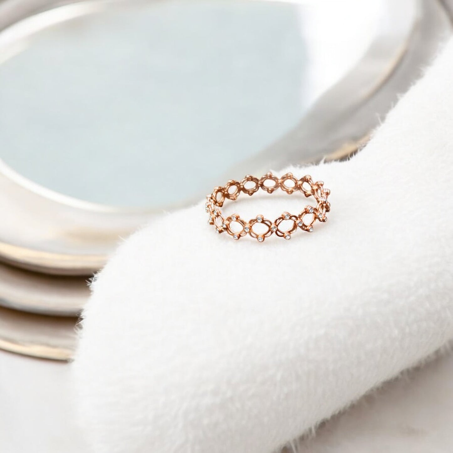 Rose Gold sterling silver kada convertible ring