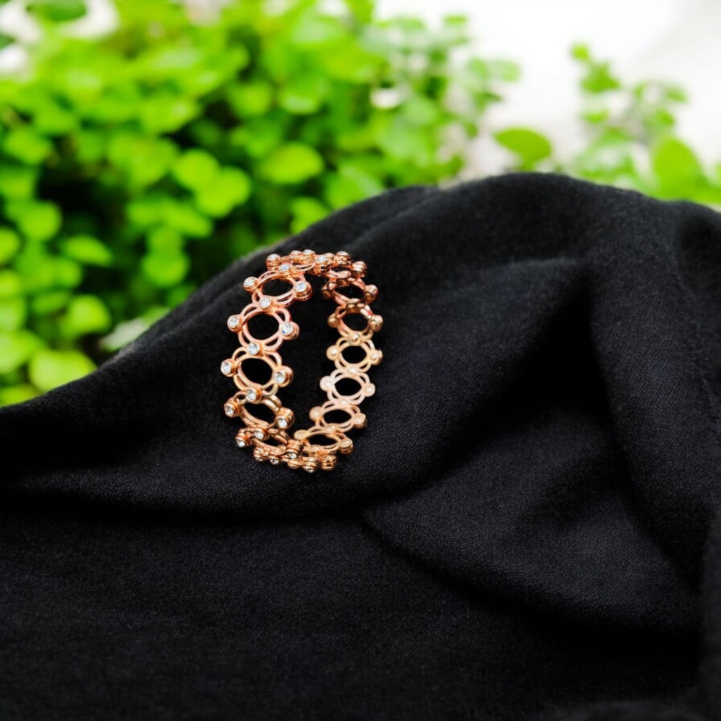 Rose Gold sterling silver kada convertible ring