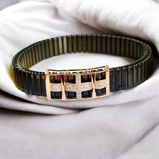 Rose gold Designer Rolex Men Silver Bracelet