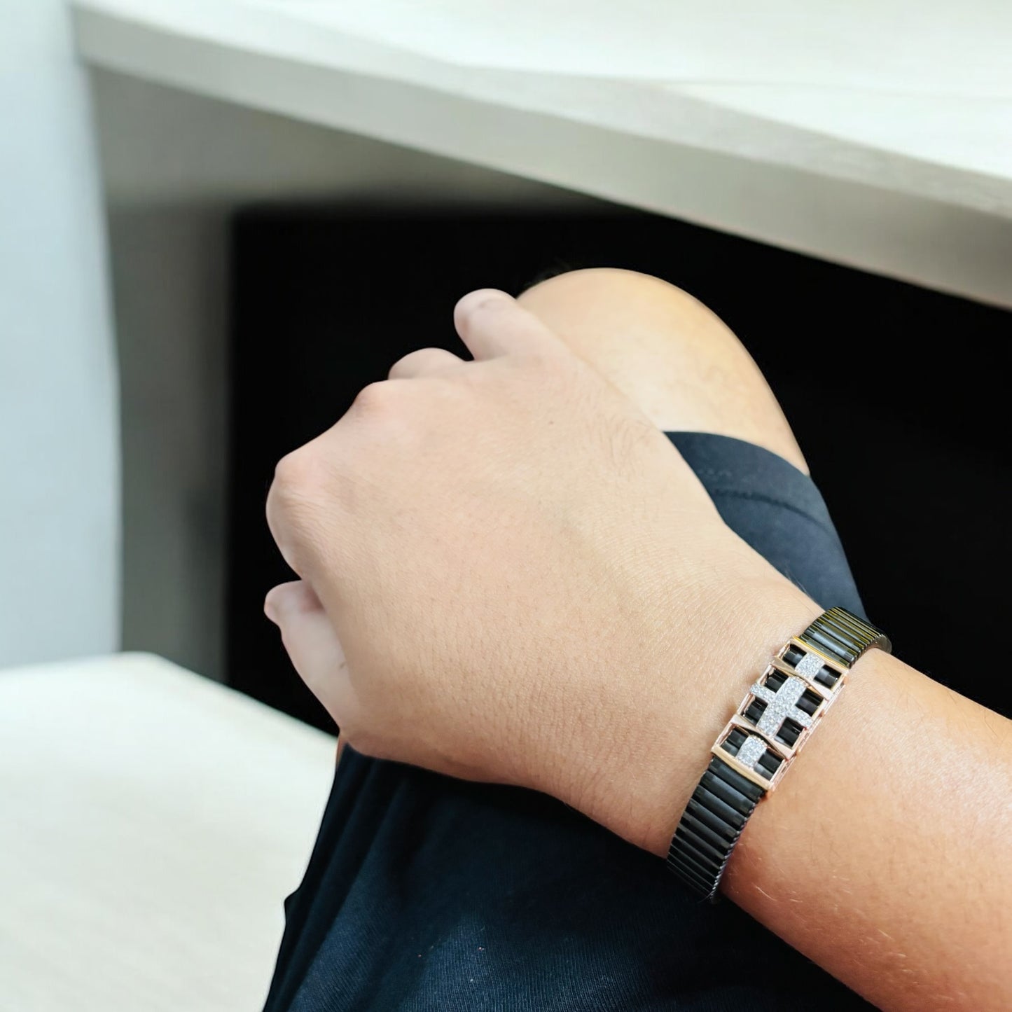 Rose gold Designer Rolex Men Silver Bracelet
