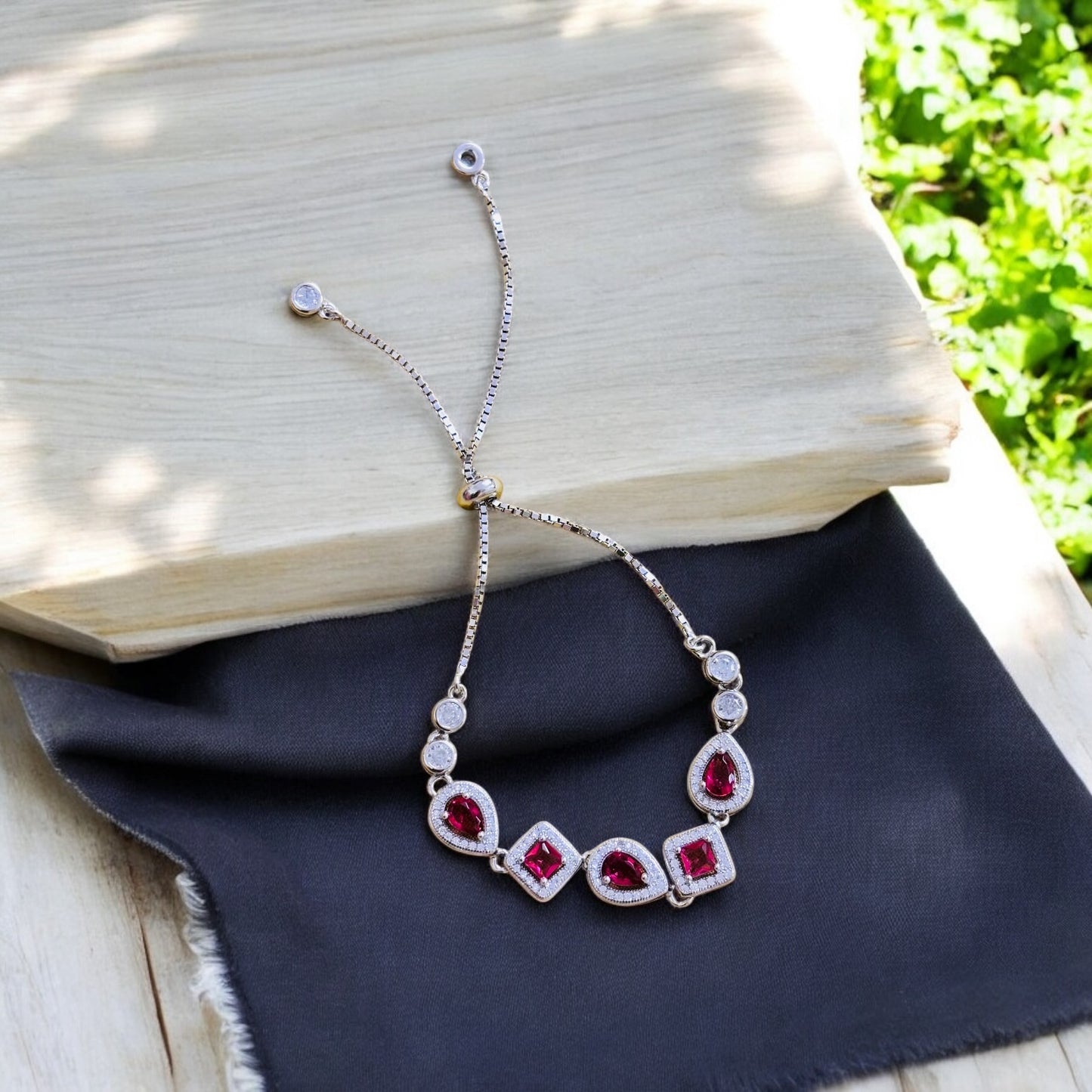 Multi Stone Silver Bracelet