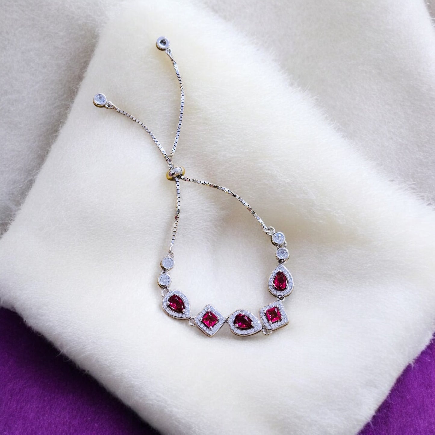 Multi Stone Silver Bracelet