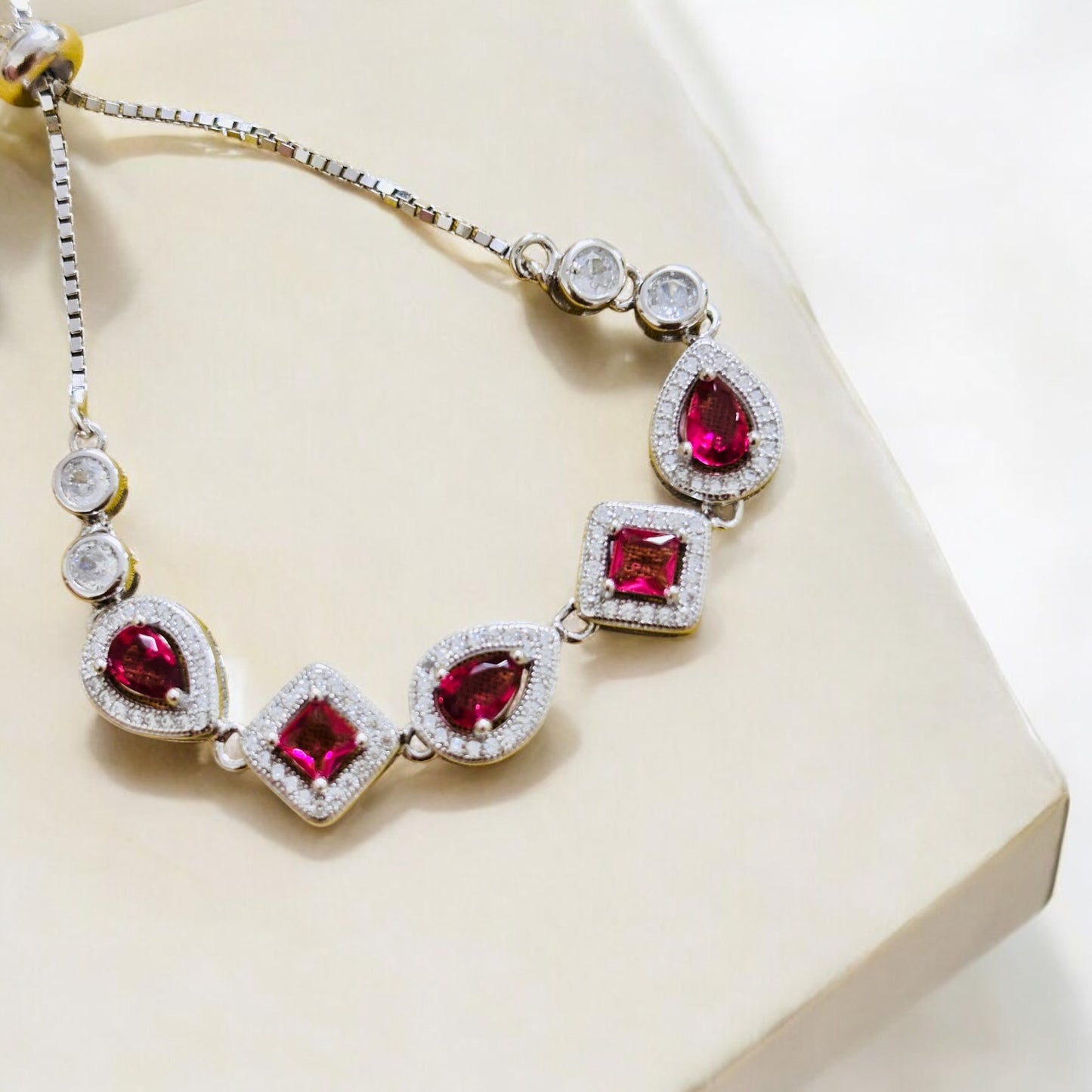 Multi Stone Silver Bracelet