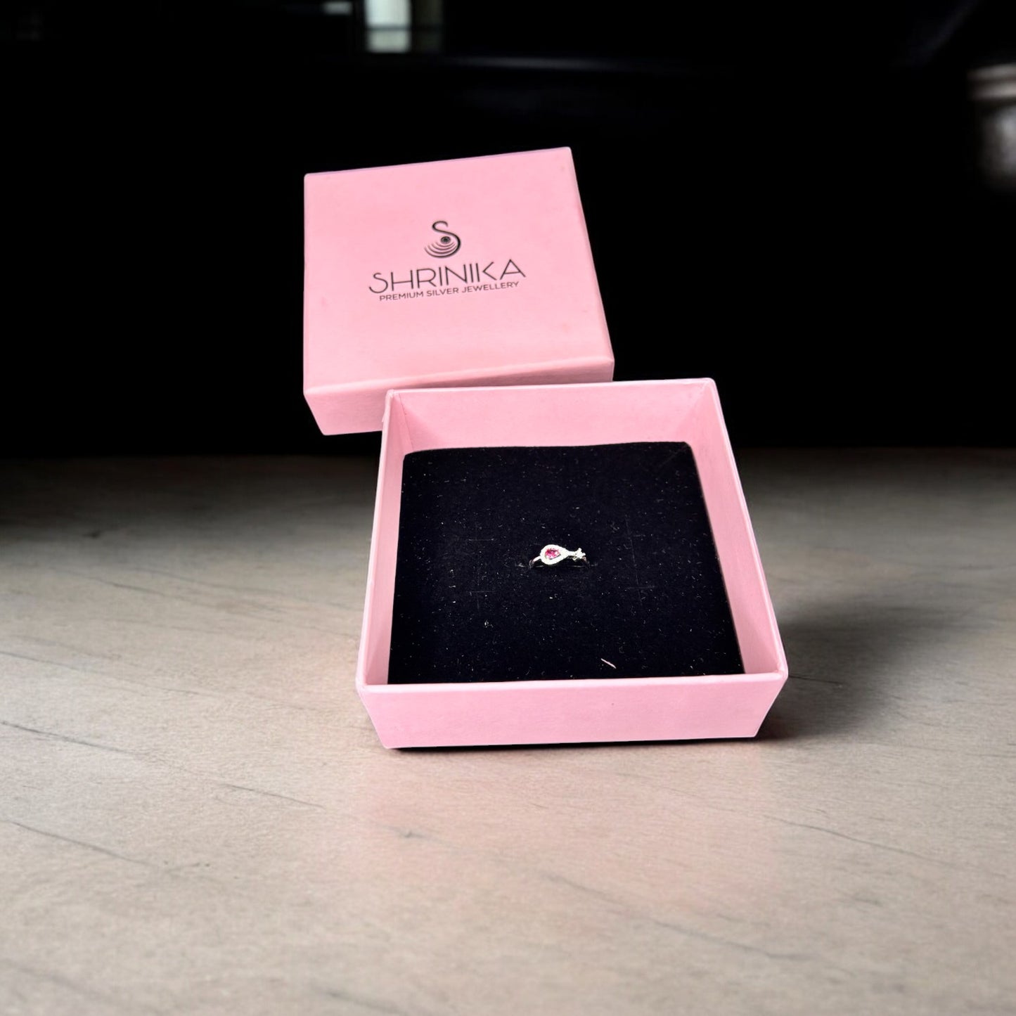 Ruby minimal 925 silver proposal ring