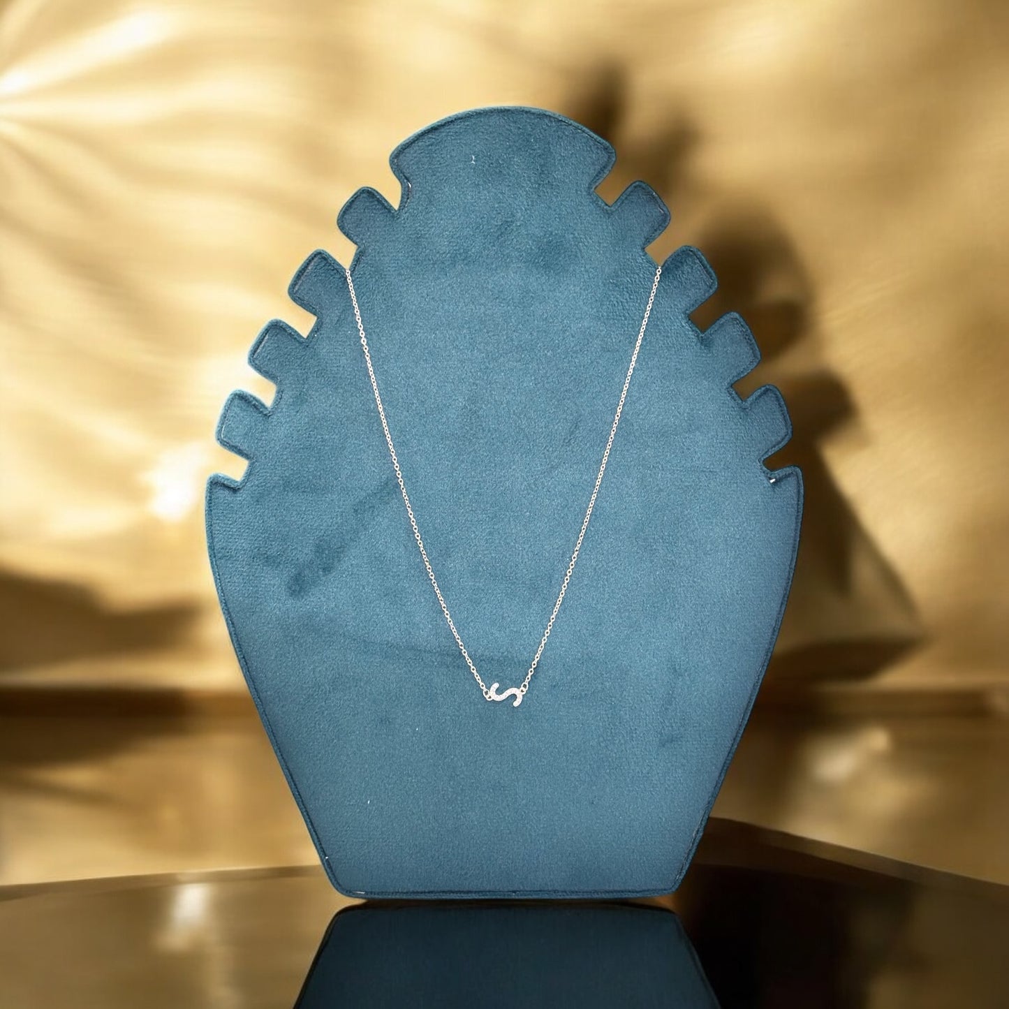 'S' Initial silver Pendant Chain