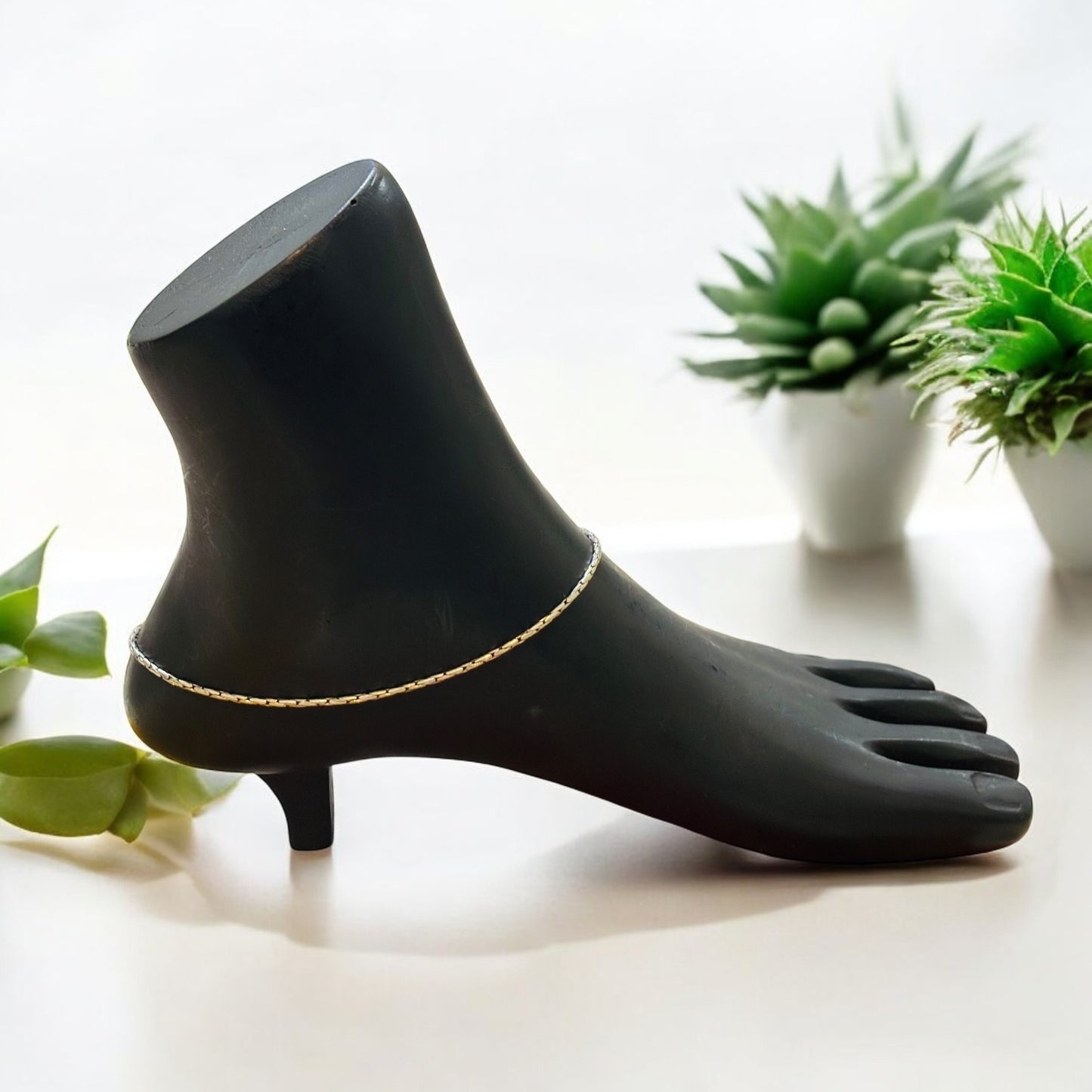 Serpentine Silver Anklets