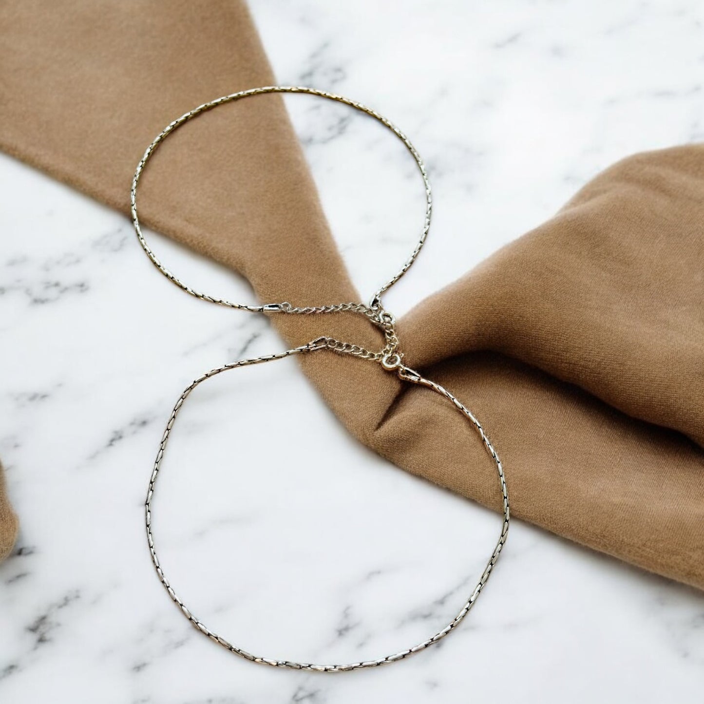 Serpentine Silver Anklets