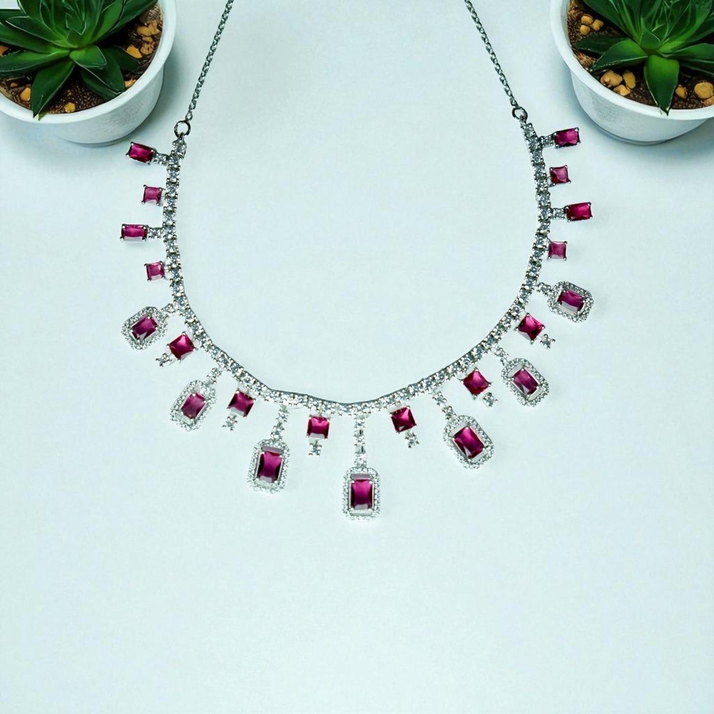 Shining Ruby Necklace set