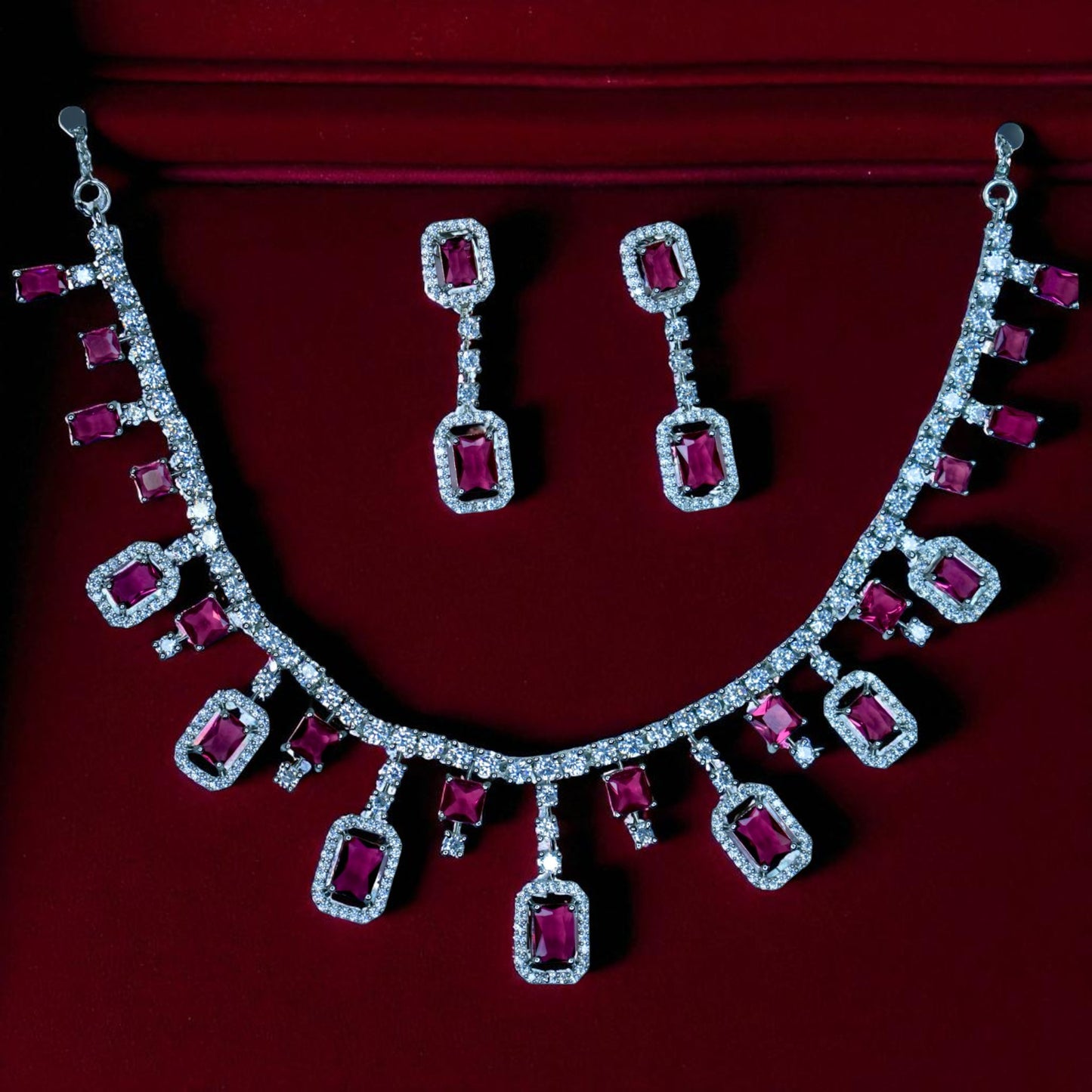 Shining Ruby Necklace set