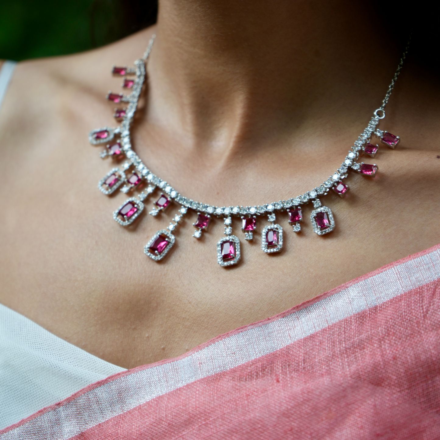 Shining Ruby Necklace set