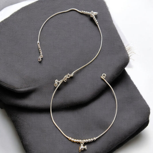 Silver Anklet with Dolphin charm