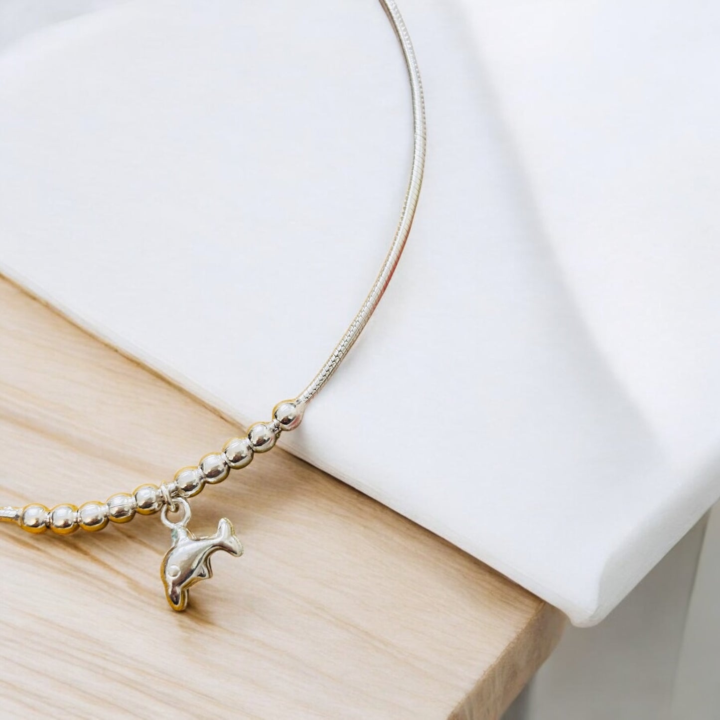 Silver Anklet with Dolphin charm
