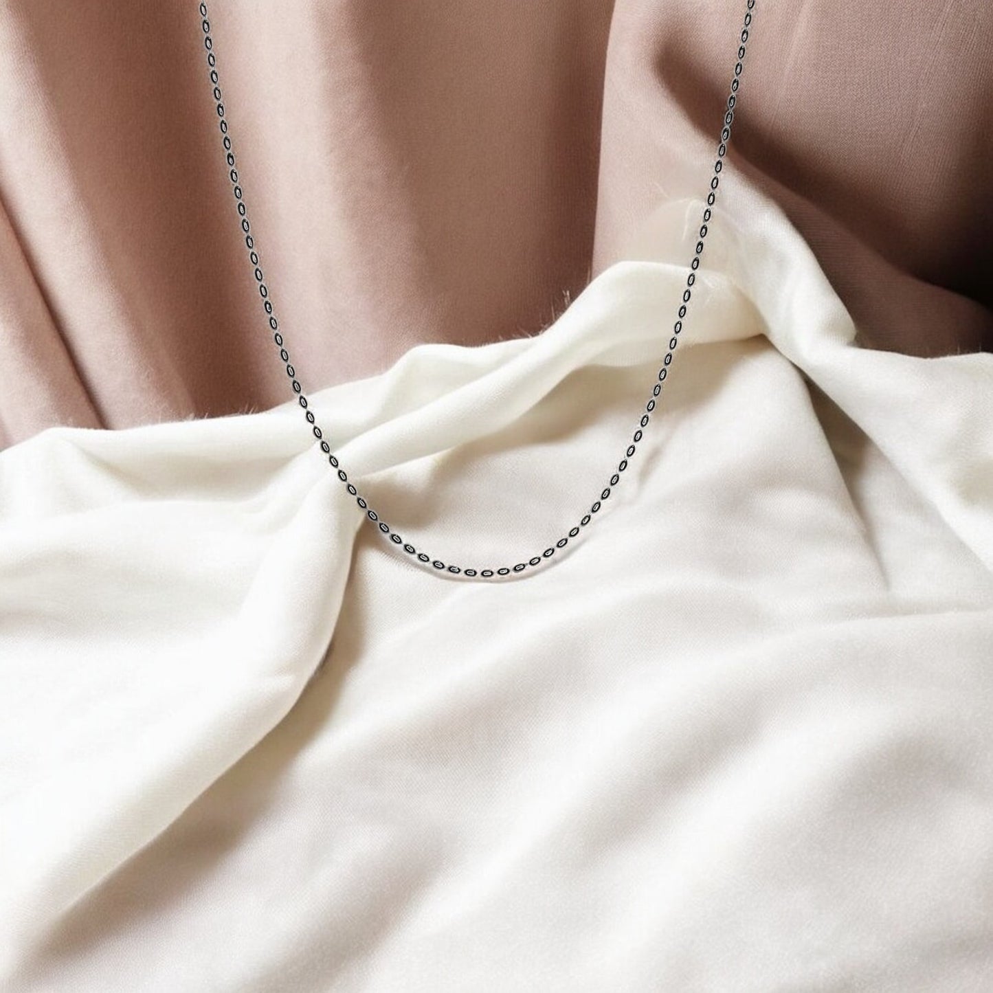 Silver Beads minimal Chain