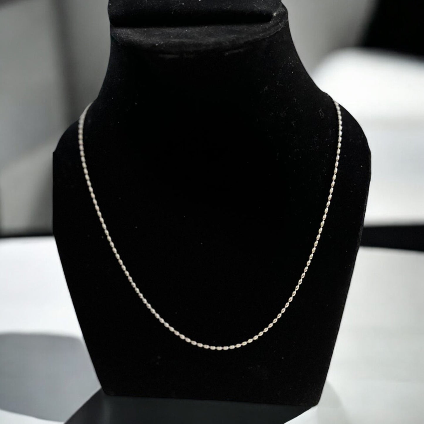 Silver Beads minimal Chain